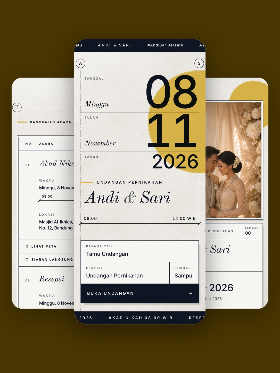 Contoh undangan dengan template Atrium