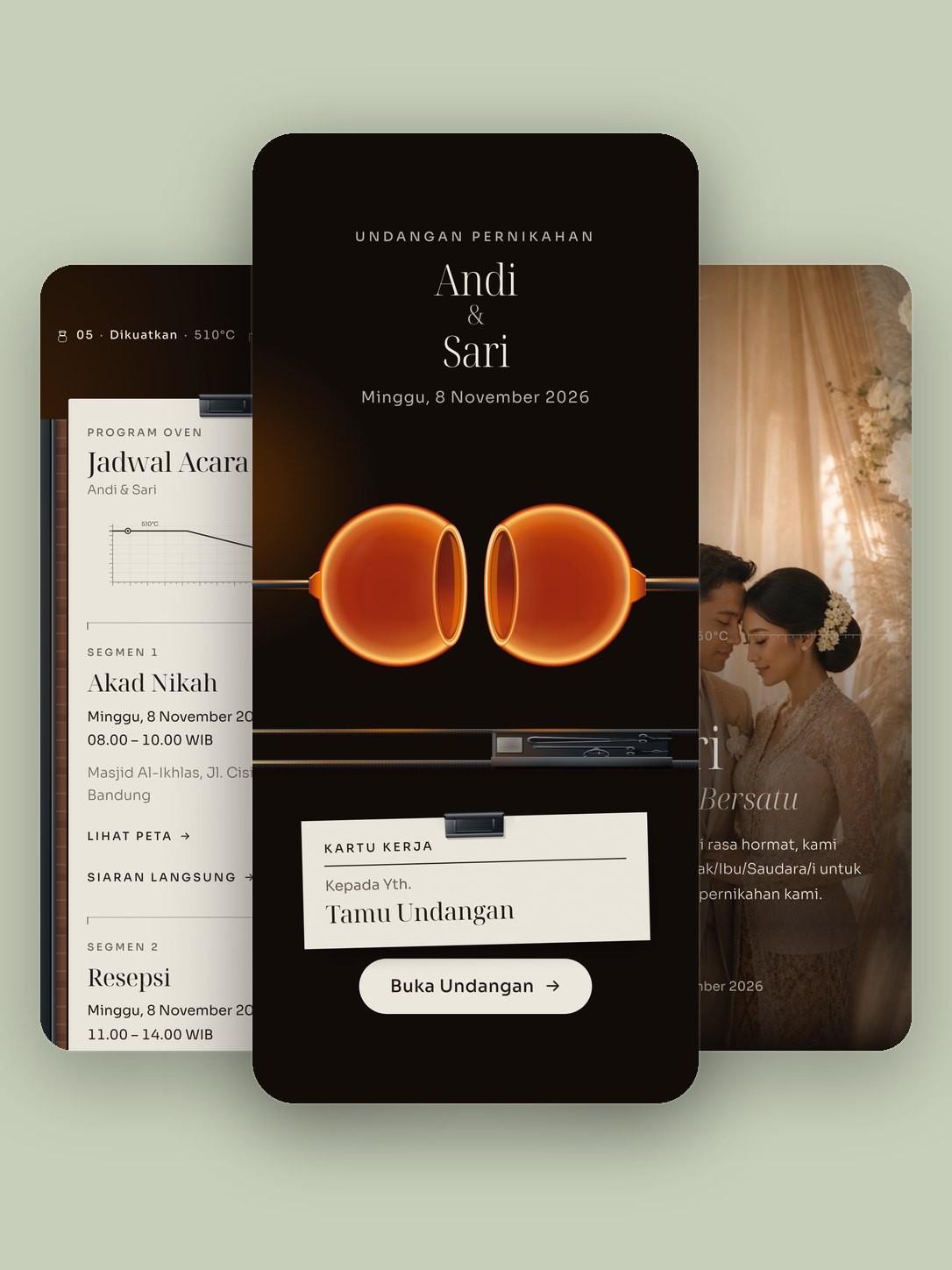 Preview template undangan Bening