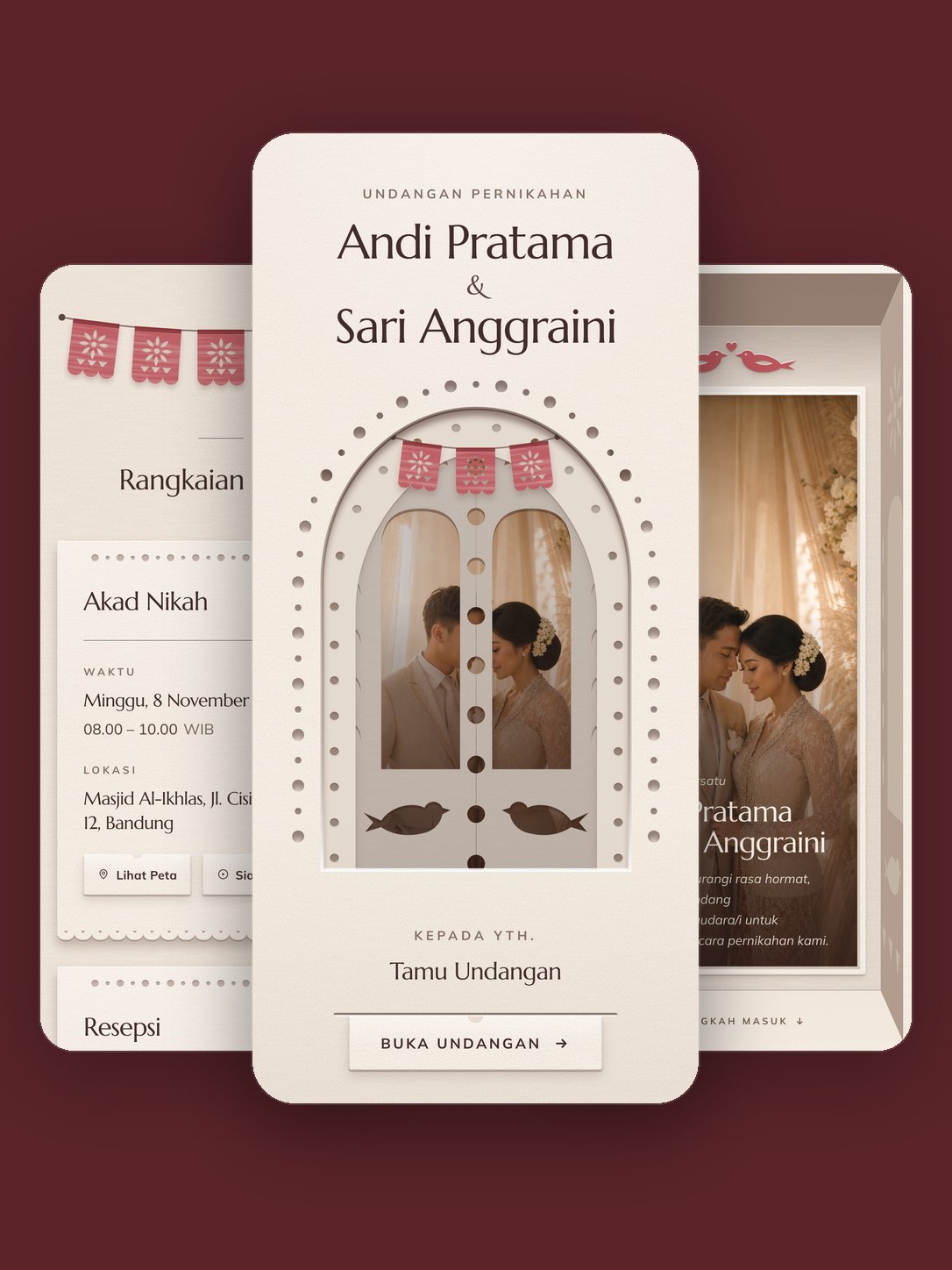 Contoh undangan dengan template Diorama