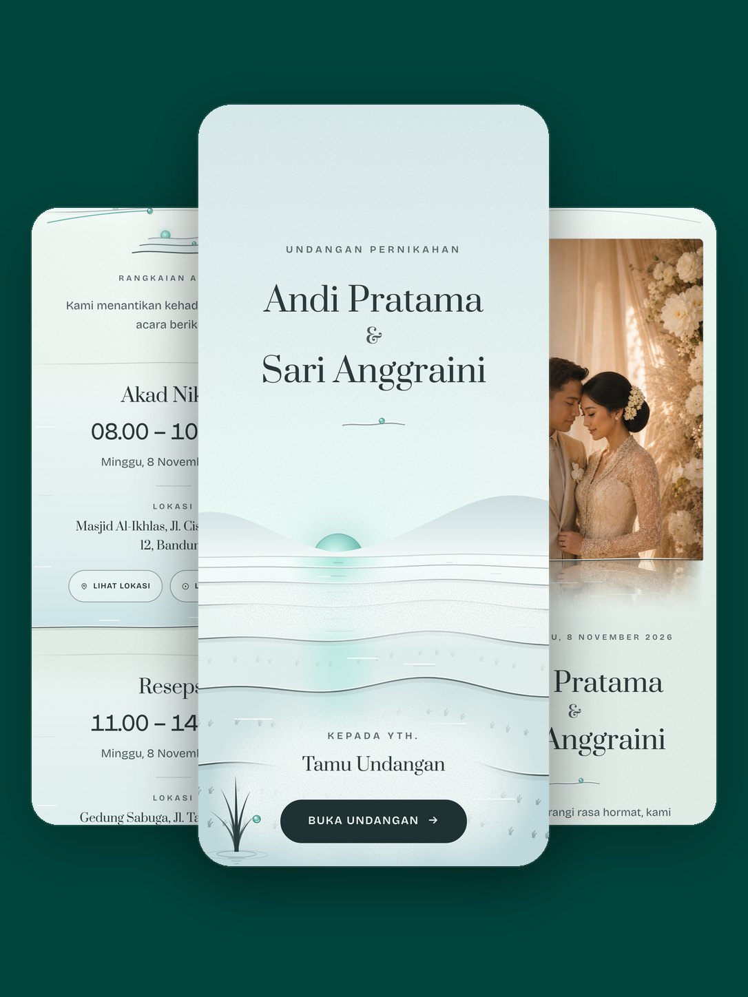 Contoh undangan dengan template Embun