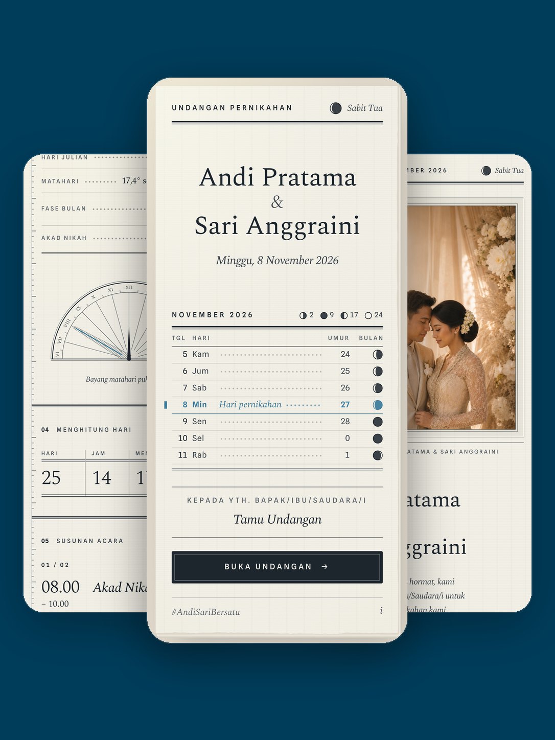 Contoh undangan dengan template Ephemeris