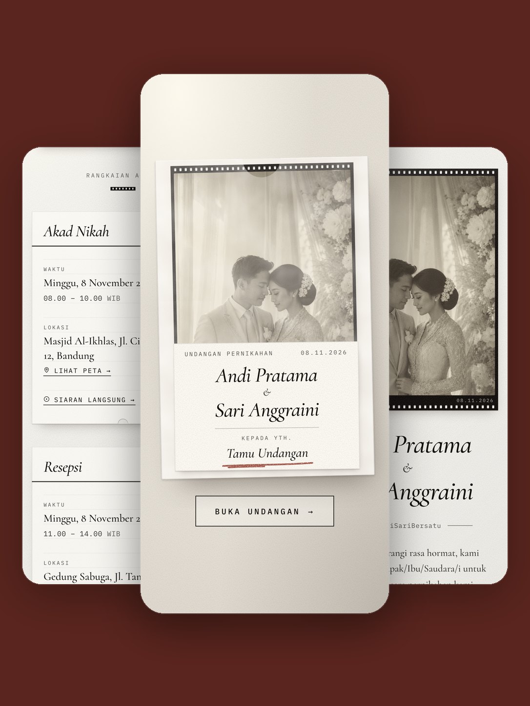 Contoh undangan dengan template Folio