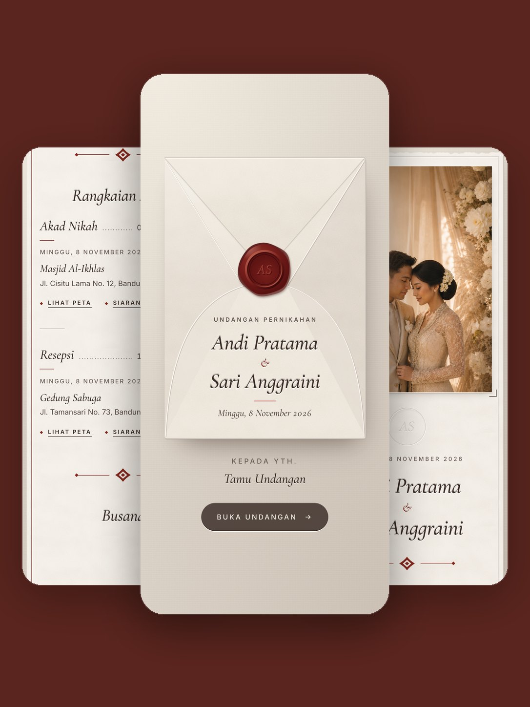 Contoh undangan dengan template Imprint