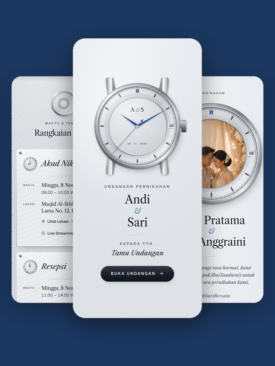 Contoh undangan dengan template Platina